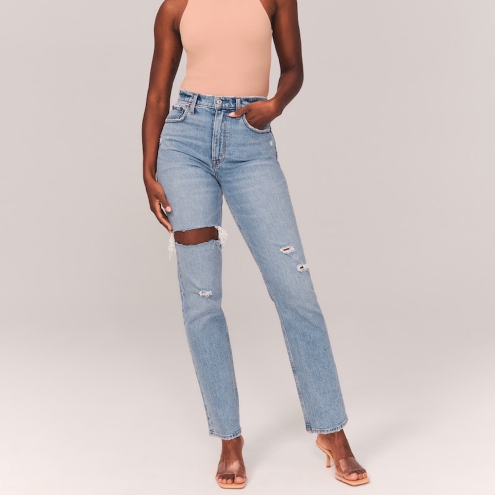 Abercrombie & Fitch curve love 90s ultra high rise straight jeans
